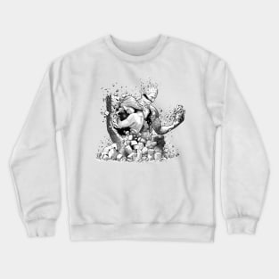 Remove themed woman and man sculpture illustration.Impossible love and broken heart. Crewneck Sweatshirt